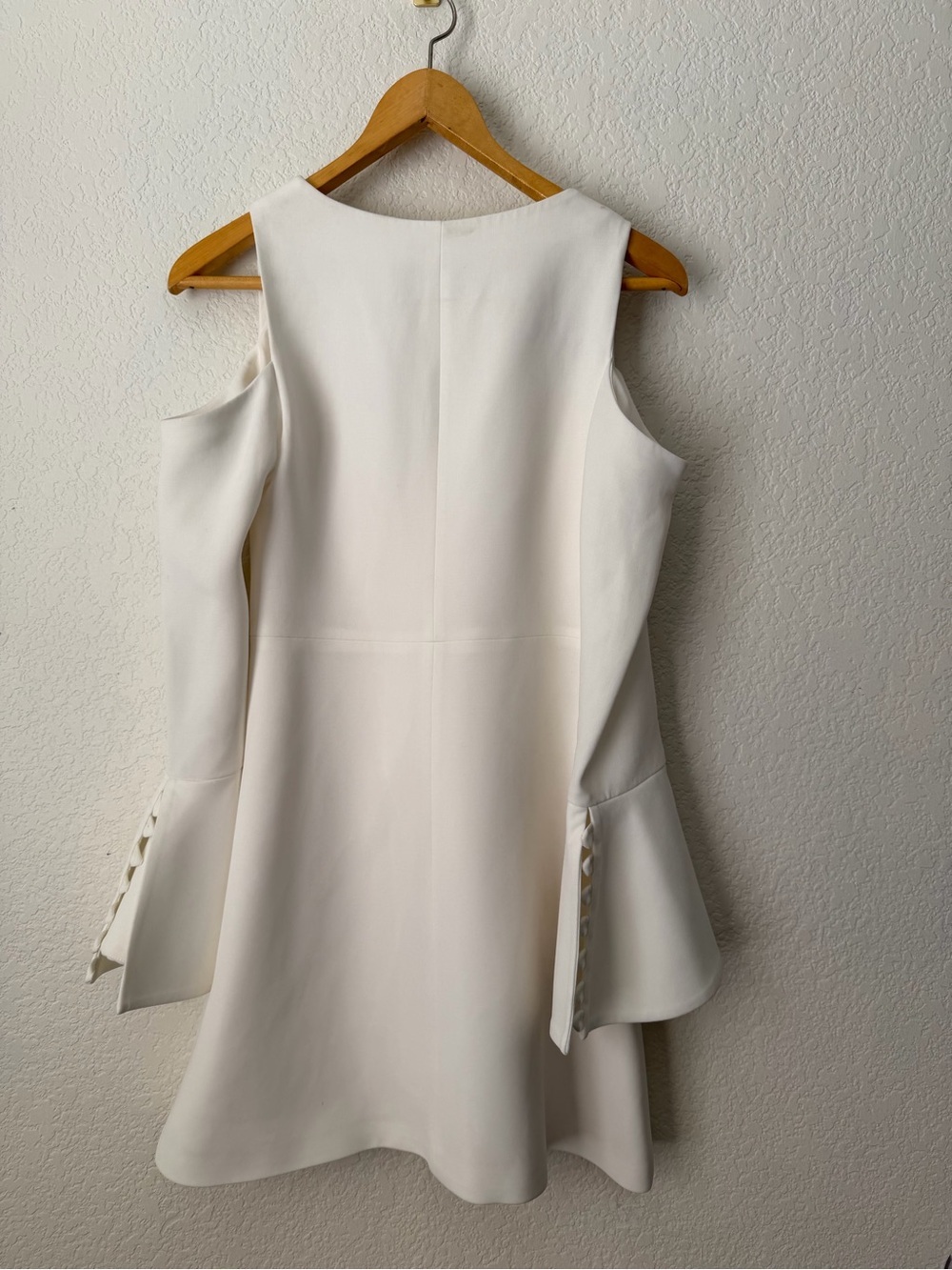 ALEXIS Galen Mini Dress Ivory Cold Shoulder Bell Sleeve XS - Picture 5 of 14